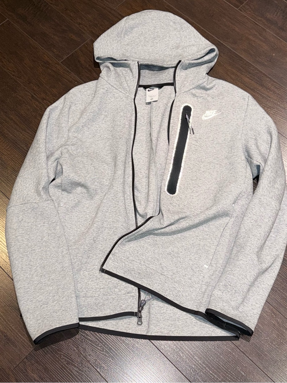 Nike Sportswear Tech Fleece Full Zip Hoodie Heather Grey Men's Size L